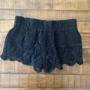 Surf Gypsy Black Crochet Shorts